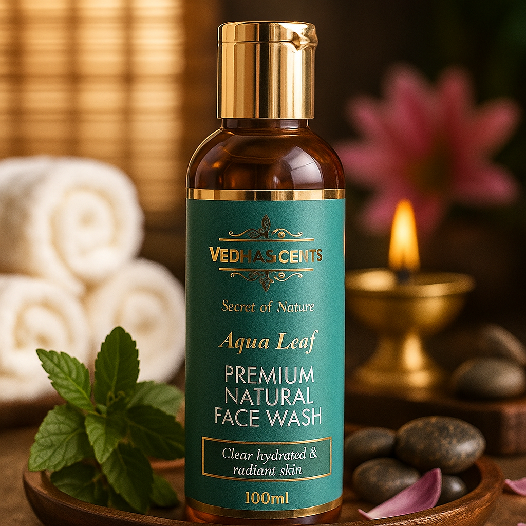 Vedhascents -Aqua Leaf-Premium Natural Face Wash|Best Face Wash for Oil, Acne & Pimple Control|Deep Cleansing & Glow Boosting-100ml