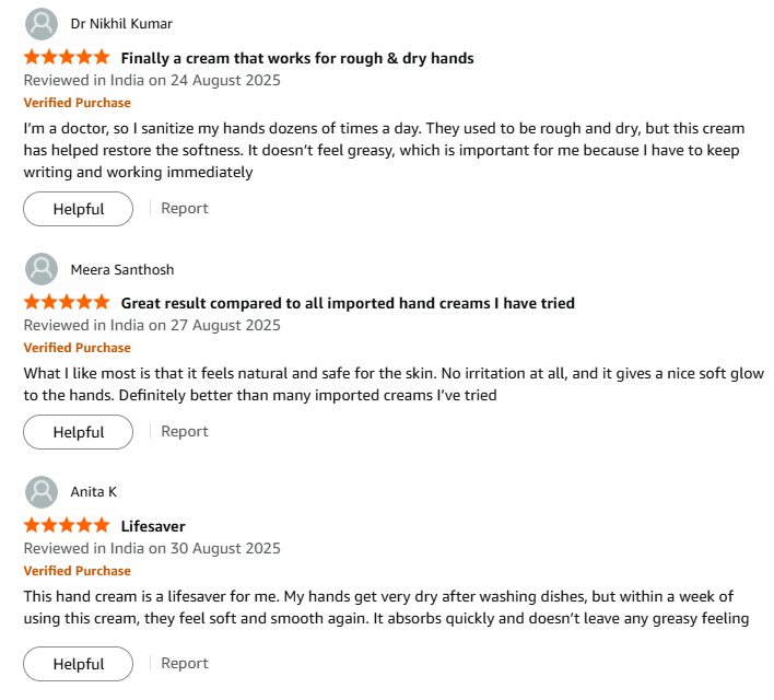 VedhaScents Premium Natural Hand Cream for Dry, Rough, Cracked Hands | Deep Moisturizing, Anti-Aging, Non-Greasy, Herbal Ayurvedic Formula with Essential Oils | Hand Softening & Repair Cream for Women & Men – 50g