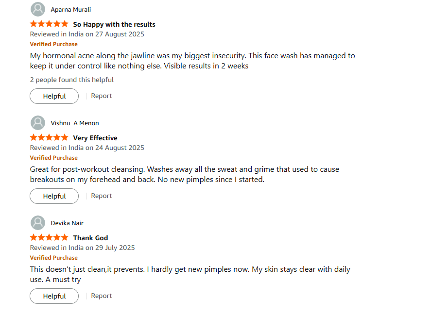 Vedhascents -Aqua Leaf-Premium Natural Face Wash|Best Face Wash for Oil, Acne & Pimple Control|Deep Cleansing & Glow Boosting-100ml